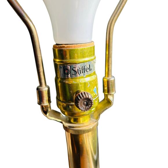 VINTAGE BRASS STIFFEL TABLE LAMP CANDLE STICK STYLE 24”H - Picture 5 of 11